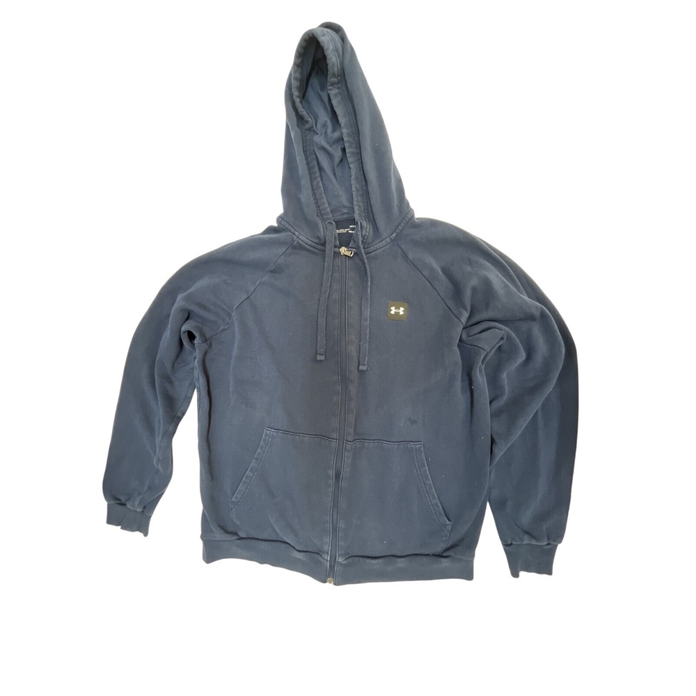 Under Armour Mens ColdGear Full Zip Hoodie Navy‎ Blue Loose Fit Sweatshirt Large